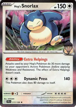 Hop's Snorlax - Rare - Holo - Pokemon - SV09: Journey Together - 117/159 - NM - Image 1