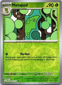 Metapod - Common - Reverse Holo - Pokemon - SV09: Journey Together - 002/159 - N - Image 1