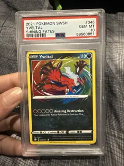 Pokemon TCG Shining Fates Yveltal 046/072 Amazing Rare Holo PSA 10 - Image 1