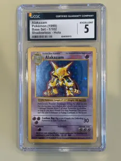 Pokemon Alakazam Shadowless - 1999 Base Set - CGC 5 - EX - Image 1