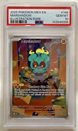 2025 POKEMON MEG EN-MEGA EVOLUTION ILLUSTRATION RARE #146 MARSHADOW PSA 10 - Image 1