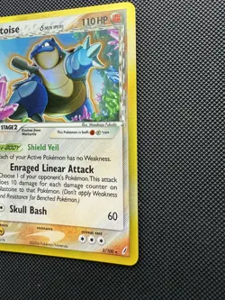 Blastoise 2/100 HOLO Stamped Rare EX Crystal Guardians Pokemon Card - Image 3