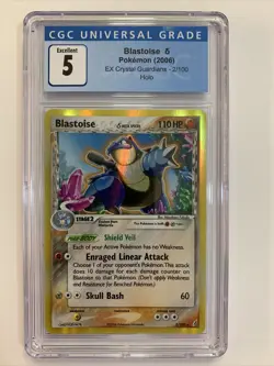Pokemon Blastoise Delta Species - Ex Crystal Guardians Holo 2/100 - CGC 5 EX * - Image 1