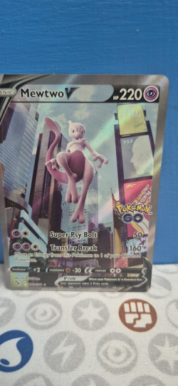 NM Mewtwo V (072/078) Pokemon Go Ultra Rare Alternate Art Holo Card SWSH - Image 2