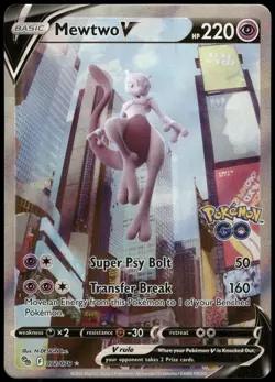 Pokemon Mewtwo V (Alternate Full Art) Ultra Rare Pokemon GO 072/078 NM Holo - Image 1