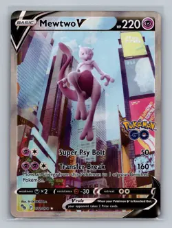 Mewtwo V (Alternate Full Art) Ultra Rare Pokemon GO 072/078 NM - Image 1
