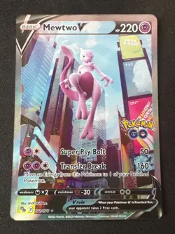 Mewtwo V 072/078 Pokemon GO Ultra Rare Alternate Full Art Card - Image 1
