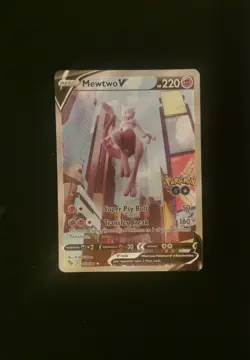 Mewtwo V 072/078 Pokemon GO Ultra Rare Alternate Full Alt Art Card NM - Image 2