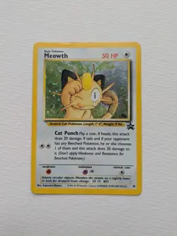 Pokemon TCG Meowth Black Star Promo Holo Card #10 WOTC 1999-2000 - Image 1