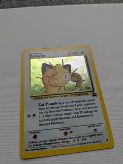 Pokemon TCG Meowth Black Star Promo Holo Card #10 WOTC 1999-2000 - Image 2