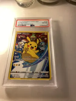 Pikachu SWSH020 Black Star Promo Holo - PSA 8 - Freshly Graded - Image 1