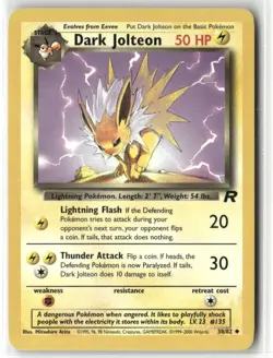 Pokemon Dark Jolteon 38/82 Unlimited Team Rocket Uncommon - Image 1