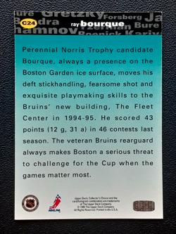 RAY BOURQUE 1995-96 COLLECTOR'S CHOICE CRASH THE GAME SILVER BONUS NO C24 33961 - Image 2