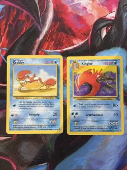 HP/LP WOTC Pokemon Fossil Set Unlimited Krabby and Kingler Bundle - Image 1