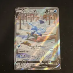 Pokemon Glaceon V Ultra Rare Full Art Holo Card 175/203 SWSH07 Evolving Skies - Image 1