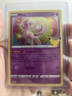 Mew Holo Rare Celebrations 011/025 New TCG Card Sword & Shield Foil 2021 - Image 1
