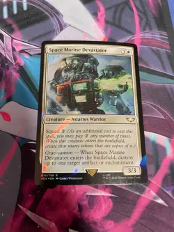 MTG - SPACE MARINE DEVASTATOR - RARE - SURGE FOIL - 40K - NM - Image 1