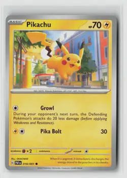 Pikachu #018/091 Sv Paldean Fates Common Non Holo Pokemon TCG NM - Image 1