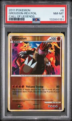 GROUDON REVERSE HOLO 6/95 CALL OF LEGENDS POKEMON PSA 8 - Image 1