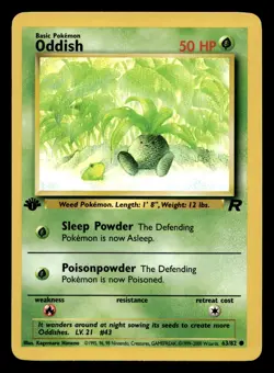 Oddish 63/82 Common Team Rocket 1st Edition WOTC Pokemon LP - Image 1