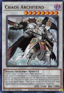 Yugioh! LP Chaos Archfiend - PHHY-EN039 - Ultra Rare - 1st Edition Lightly Playe - Image 1