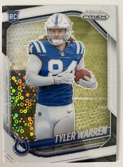 2025 Panini Prizm - Tyler Warren #339 White Disco Prizm (RC) Colts - Image 1