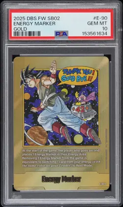 DRAGON BALL SUPER CARD GAME FUSION WORLD MANGA BOOSTER 02 ENERGY MARKER PSA 10 - Image 1