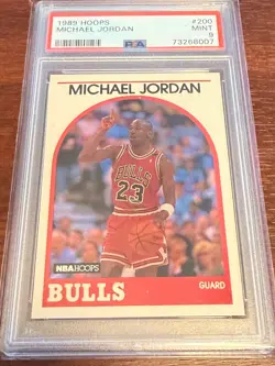 1989 Hoops #200 Michael Jordan PSA 9 Mint - Image 1