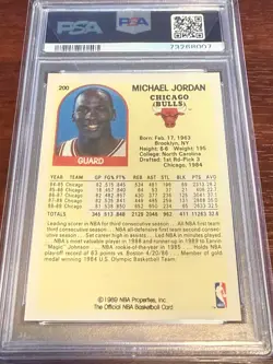1989 Hoops #200 Michael Jordan PSA 9 Mint - Image 2