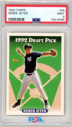 Derek Jeter 1993 Topps Rookie 1992 Draft Pick PSA 9 New York Yankees - Image 1