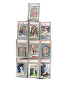 BULK MOSTLY PSA STAR RC BASEBALL/BASKETBALL LOT OF 10 DIFFERENT SLABS - Image 2