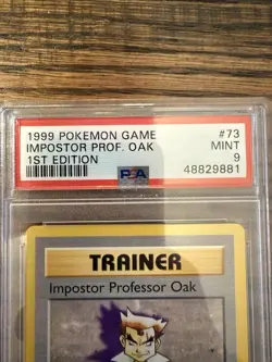 Pokemon Impostor Professor Oak 73/102 Base Set Shadowless 1st Edition Rare PSA 9 - Image 2