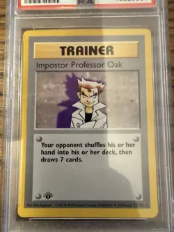 Pokemon Impostor Professor Oak 73/102 Base Set Shadowless 1st Edition Rare PSA 9 - Image 3