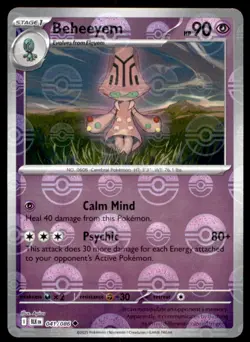 Beheeyem (Poke Ball Pattern) 041/086 Holo SV: Black Bolt Pokemon Holo NM - Image 1