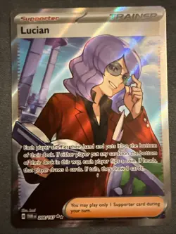 Pokemon TCG Lucian Trainer Full Art Ultra Rare Twilight Masquerade 208/1672024 - Image 1