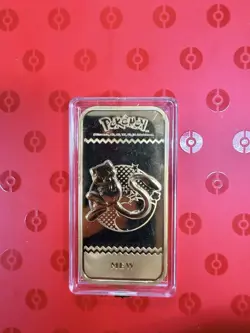 POKEMON 24K GOLD PLATED INGOT BAR MEW SINGAPORE MINT EXCLUSIVE Limited 688 - Image 1