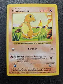 Pokemon Shadowless Base Set Charmander 46/102 NEAR MINT - Image 1