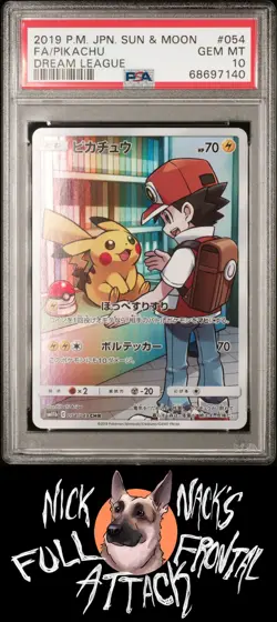 2019 Pokemon Japanese Sun & Moon Dream League #054 Fa/Pikachu PSA 10 - Image 1