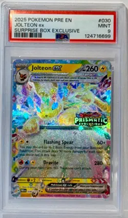 *PSA MINT 9* 2025 STAMPED POKEMON "JOLTEON ex" PRE EN #30 Surprise Box Exclusive - Image 1