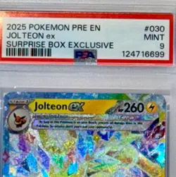 *PSA MINT 9* 2025 STAMPED POKEMON "JOLTEON ex" PRE EN #30 Surprise Box Exclusive - Image 3