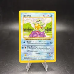 Pokemon Squirtle 63/102 WotC Base Set Shadowless Unlimited LP -j - Image 1