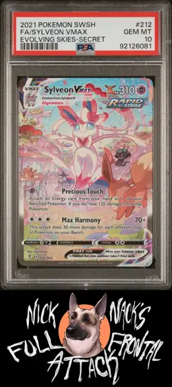 2021 Pokemon Sword & Shield Evolving Skies #212 Fa/Sylveon Vmax PSA 10 - Image 1