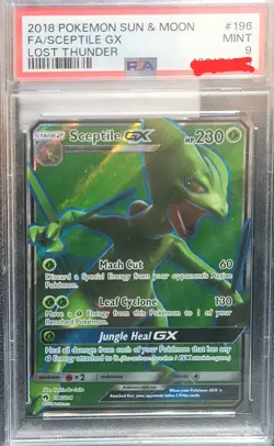 Pokemon Sceptile GX Full Art Holo Lost Thunder Ultra Rare 196/214 PSA 9 2018 - Image 1