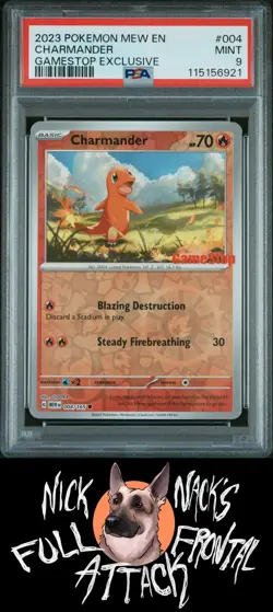 2023 Pokemon Mew En-151 #004 Charmander Gamestop Exclusive PSA 9 - Image 1