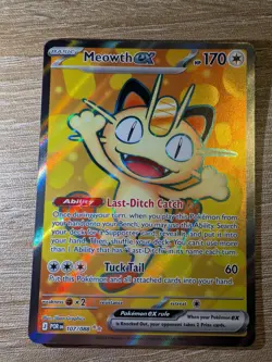 Meowth Ex Full Art 107/088 - Pack Fresh NM Pokemon TCG Perfect Order Rare - Image 1