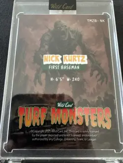 2025 Wild Card Haunted Hits Monster Hunt Turf Monster Nick Kurtz 1/1 - Image 2