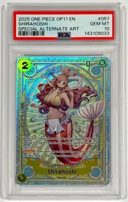2025 One Piece OP11 Shirahoshi Special Alternate Art EB01-057 PSA 10 English - Image 1