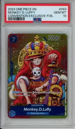One Piece Graded: Monkey D. Luffy P-043 Convention Promo 2024 Foil PSA 10 - Image 1