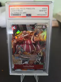 2025 One Piece TCG PRB02-003 The Best Vol 2 Lucky Roux Alt Art PSA 10 - Image 1