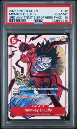 2025 ONE PIECE 3RD ANNIVERSARY TOURNAMENT 3 BROTHERS PACK MONKEY D. LUFFY PSA 10 - Image 1
